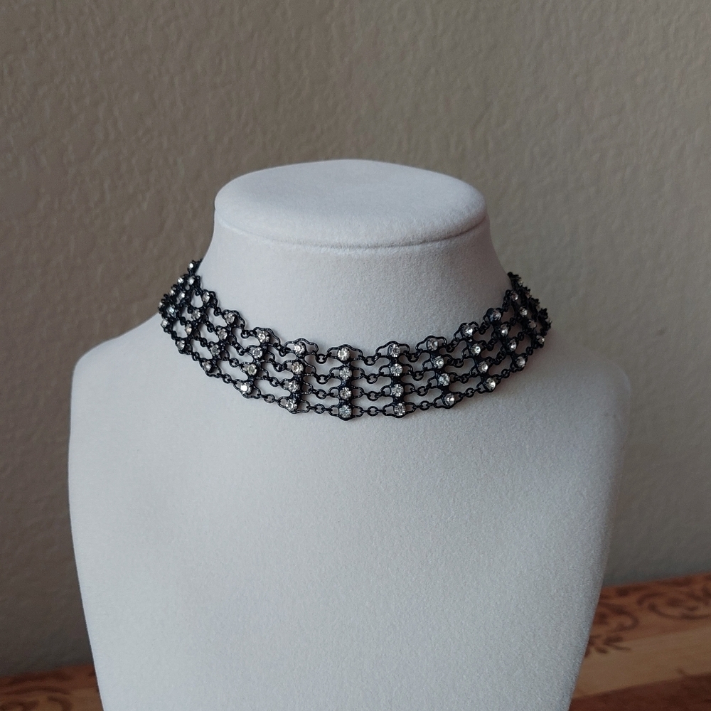Vintage rhinestone choker necklace